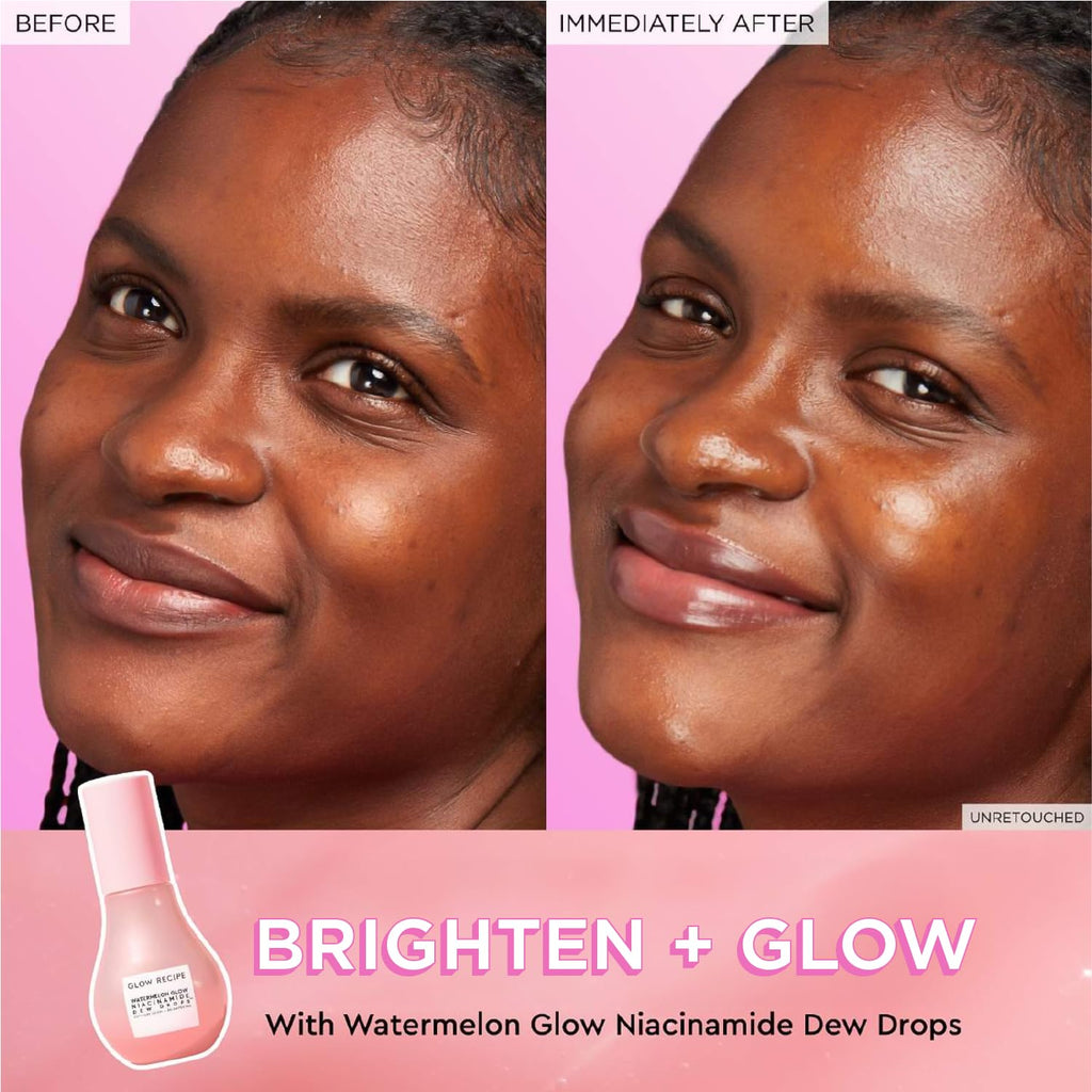 Glow Recipe Watermelon Niacinamide Dew Drops Serum - 15ml Travel Size - Hydrating Face Primer & Highlighter with Hyaluronic Acid - New
