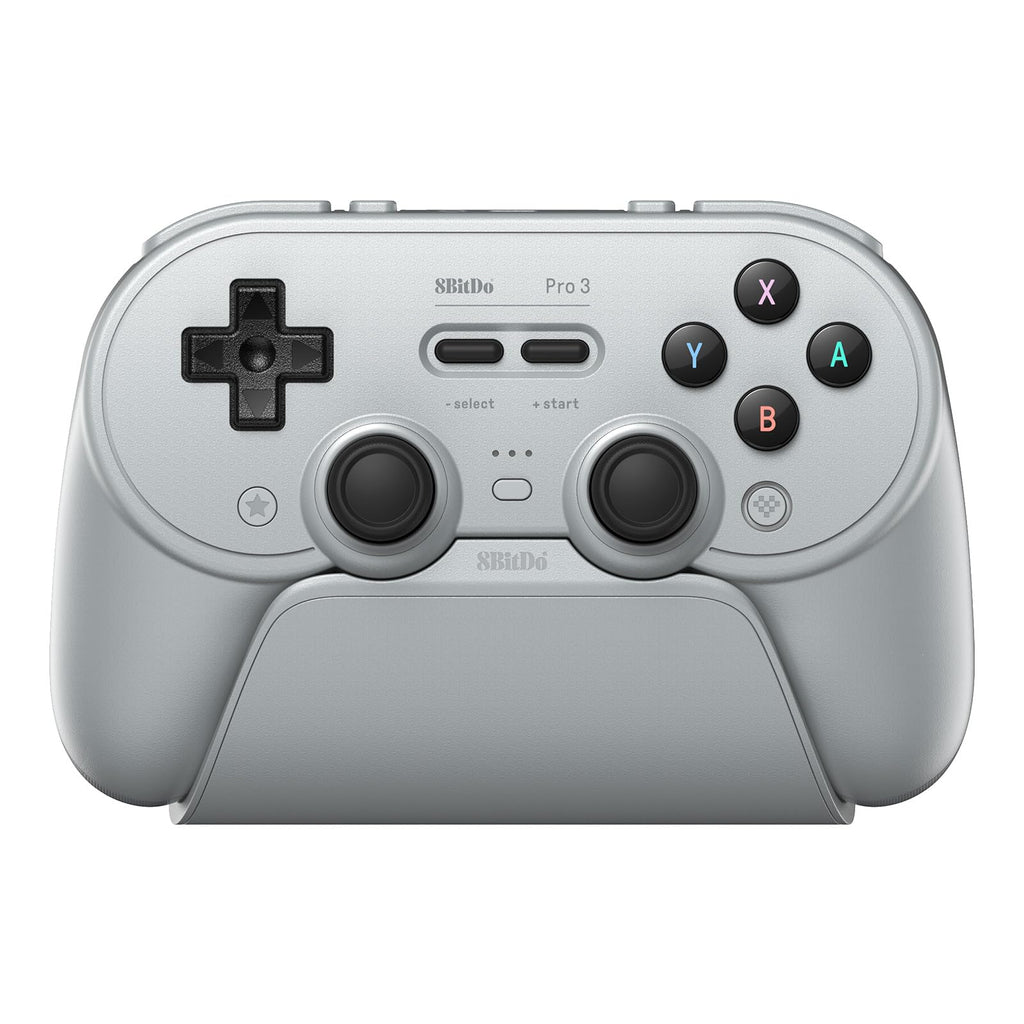 8BitDo Pro 3 Bluetooth Controller - TMR Joysticks, Hall Effect Triggers, Swappable Buttons - Gray - Switch, PC, Android, Apple - New