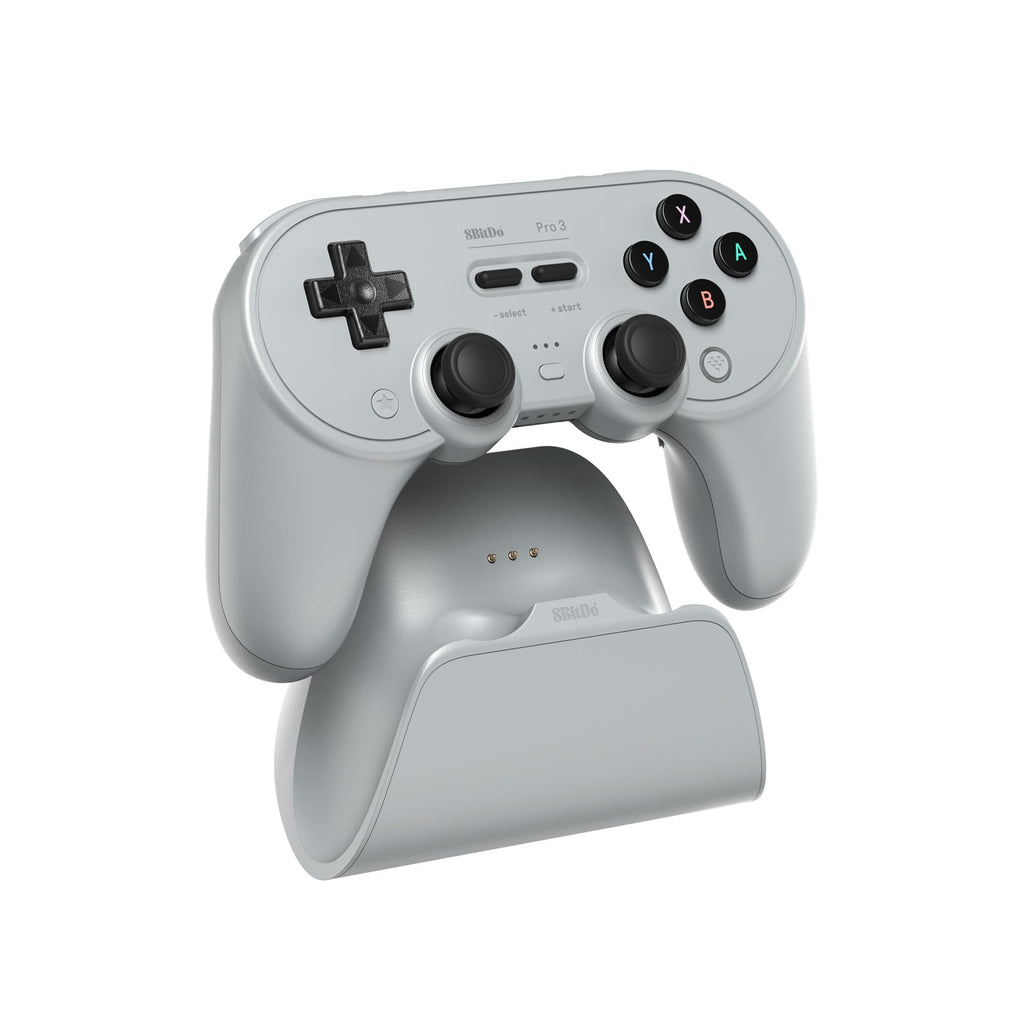 8BitDo Pro 3 Bluetooth Controller - TMR Joysticks, Hall Effect Triggers, Swappable Buttons - Gray - Switch, PC, Android, Apple - New