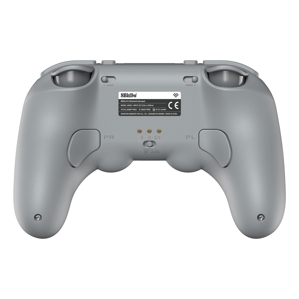 8BitDo Pro 3 Bluetooth Controller - TMR Joysticks, Hall Effect Triggers, Swappable Buttons - Gray - Switch, PC, Android, Apple - New