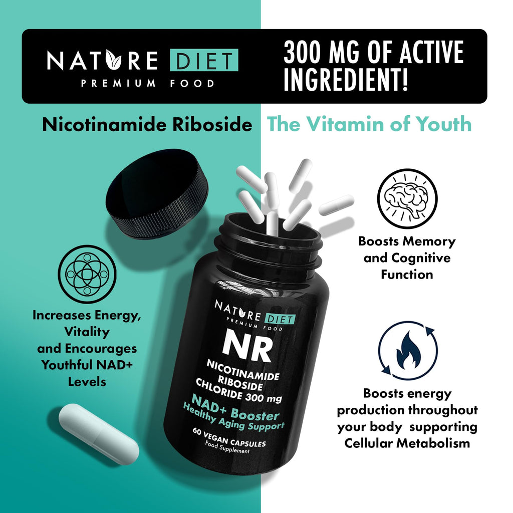 Nature Diet Nicotinamide Riboside 300mg NAD+ Booster Supplement - 60 Capsules NR Vitamin B3 - New - BBE 05/2027