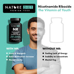 Nature Diet Nicotinamide Riboside 300mg NAD+ Booster Supplement - 60 Capsules NR Vitamin B3 - New - BBE 05/2027