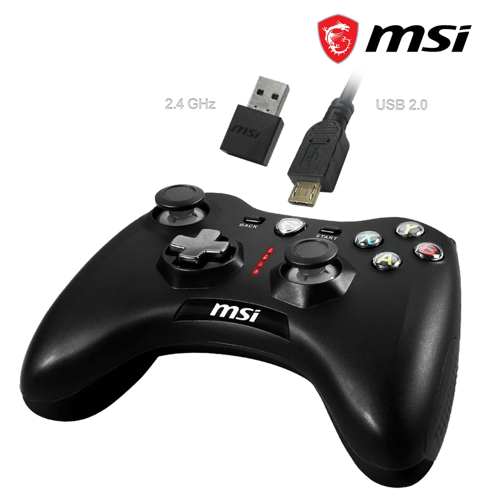 MSI FORCE GC30 V2 Wireless PC Gamepad Controller - 2.4 GHz, 600mAh, USB 2.0 Gaming Controller for PC - Like New