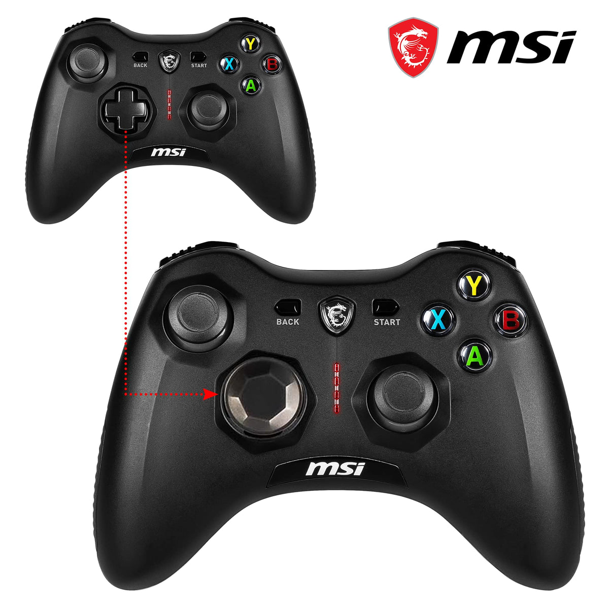 MSI FORCE GC30 V2 Wireless PC Gamepad Controller - 2.4 GHz, 600mAh, USB 2.0 Gaming Controller for PC - Like New