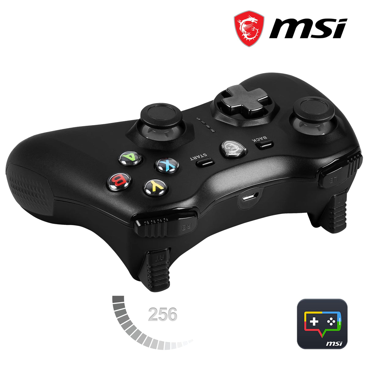 MSI FORCE GC30 V2 Wireless PC Gamepad Controller - 2.4 GHz, 600mAh, USB 2.0 Gaming Controller for PC - Like New