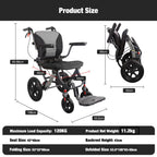 WHLICKS Lightweight Folding Transport Wheelchair - Portable Travel Chair Mobility Aid - Damaged Box