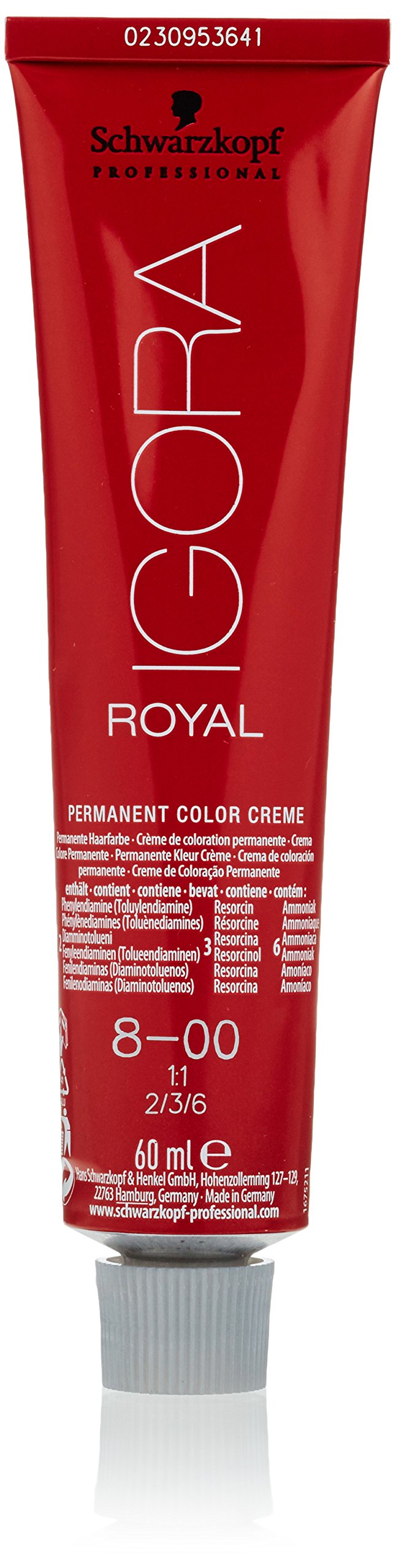 Schwarzkopf Igora Royal Permanent Hair Colour 8-00 Light Blonde 60ml - Damaged Box