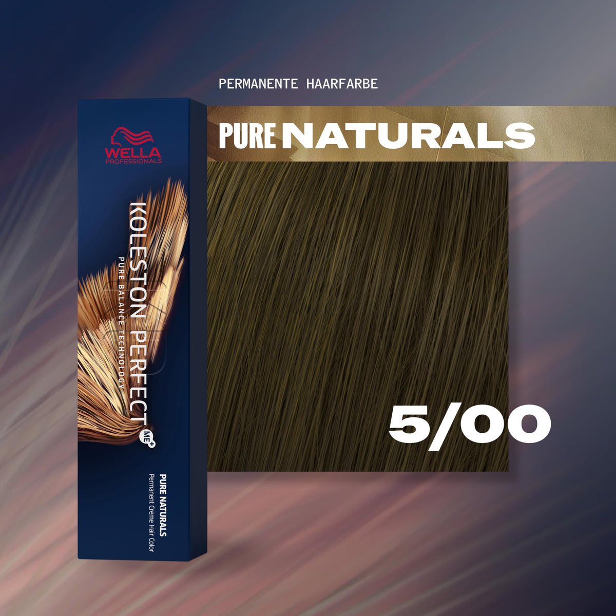 Wella Koleston Perfect ME+ Pure Naturals Permanent Hair Colour Cream 5/00 Light Brown Natural 60ml - Damaged Box