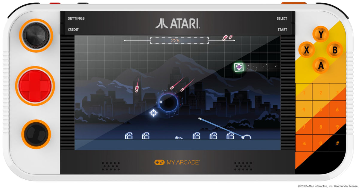 MY ARCADE Atari Gamestation Go - Retro Portable Gaming Console - 200+ Games, 7-inch Screen, Wi-Fi, Rechargeable Battery - Like New
