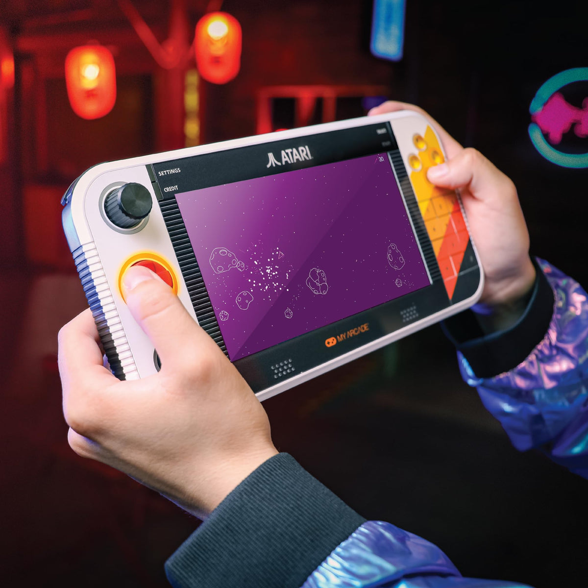 MY ARCADE Atari Gamestation Go - Retro Portable Gaming Console - 200+ Games, 7-inch Screen, Wi-Fi, Rechargeable Battery - Like New