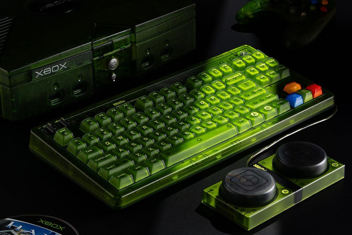 8Bitdo Retro 87 Mechanical Keyboard RGB Backlight Hot Swappable Wireless Gaming ISO UK Layout - Xbox Edition Bluetooth 2.4G USB-C - New