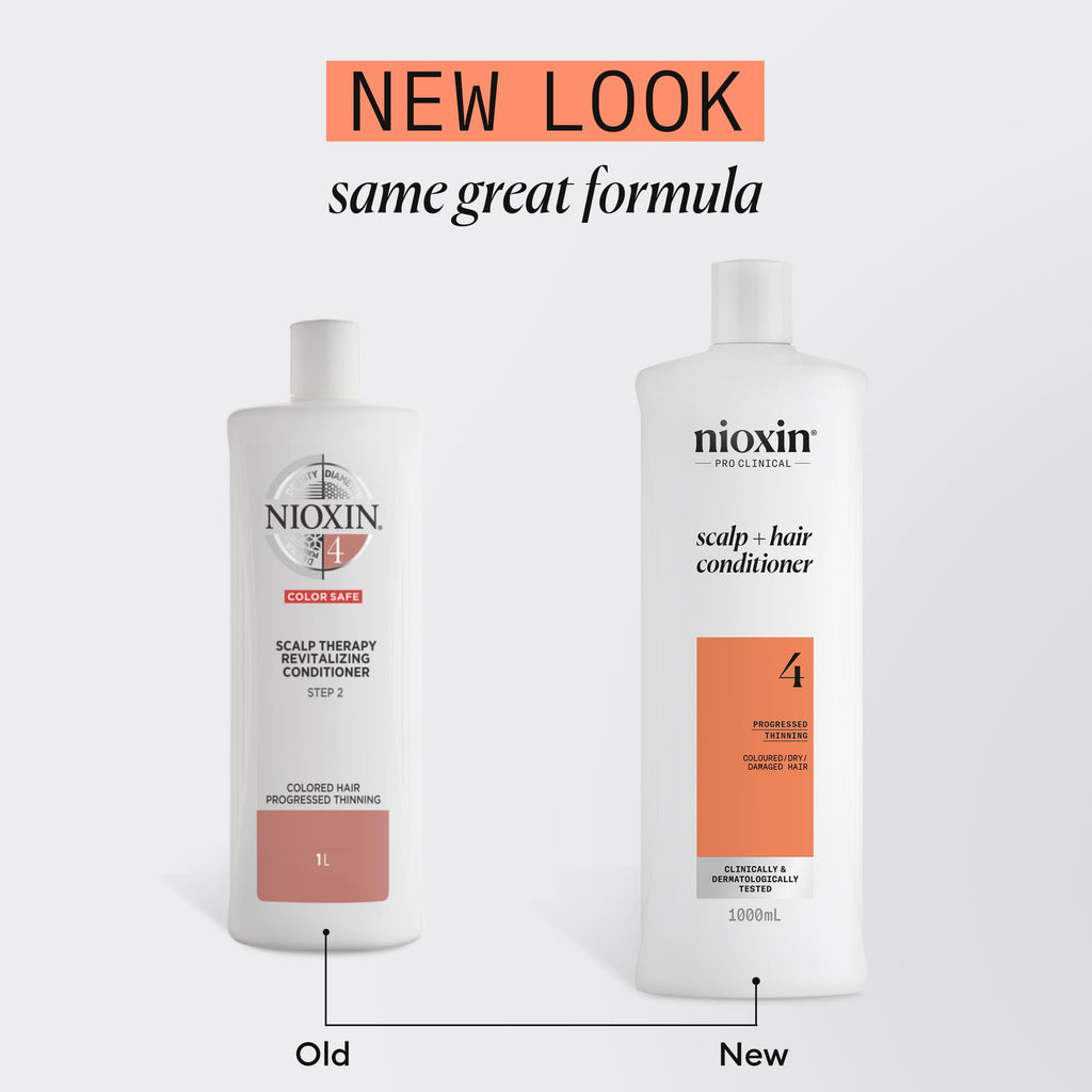 Nioxin System 4 Scalp + Hair Conditioner - Hair Thickening for Coloured Dry Damaged Hair - Biotin Niacinamide 1L - New