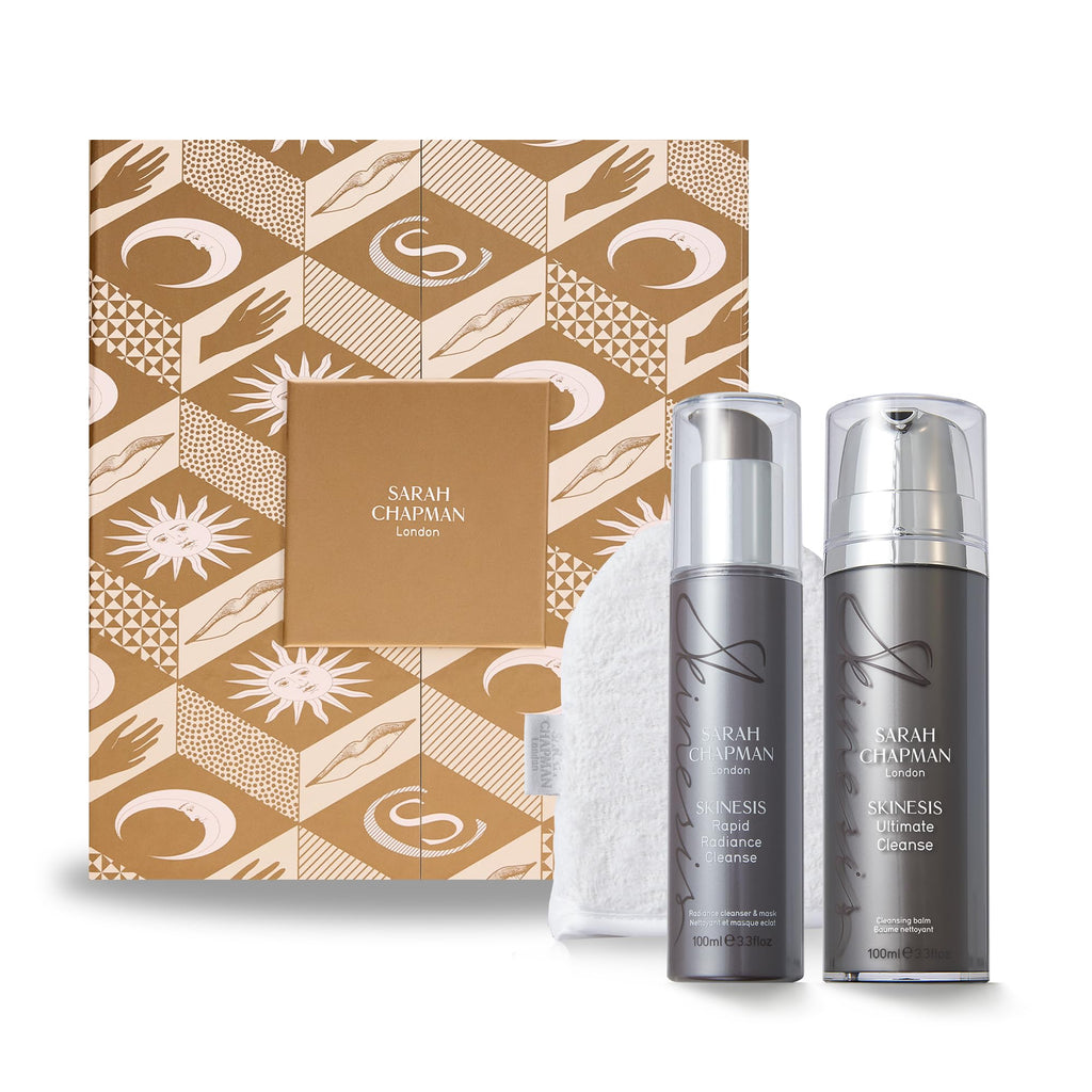 Sarah Chapman The Cleansing Trio Gift Set - Ultimate & Rapid Radiance Cleansers, Dual Cleansing Mitt - Skincare Kit for Women - New