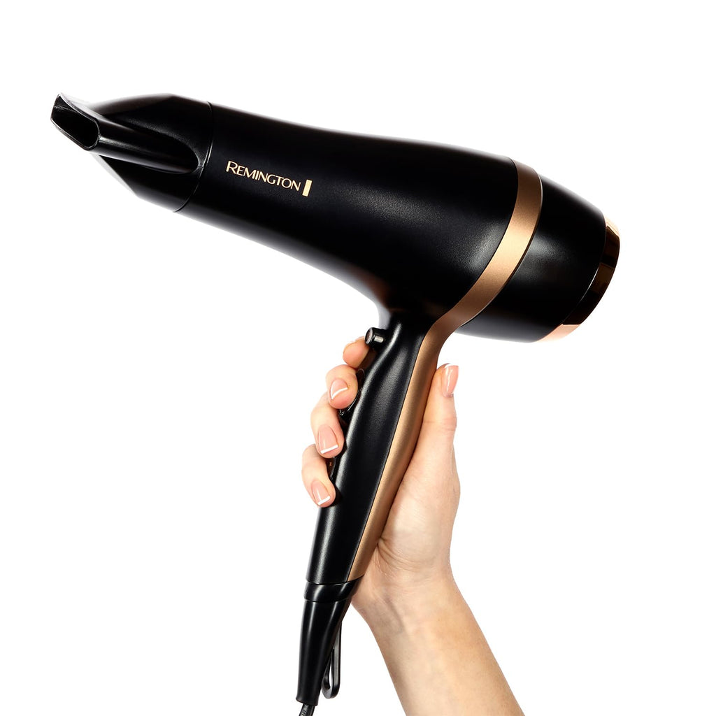 Remington Hair Dryer Gift Set - 2000W Ceramic Ionic Grille - Black Hairdryer with Accessories - Damaged Box