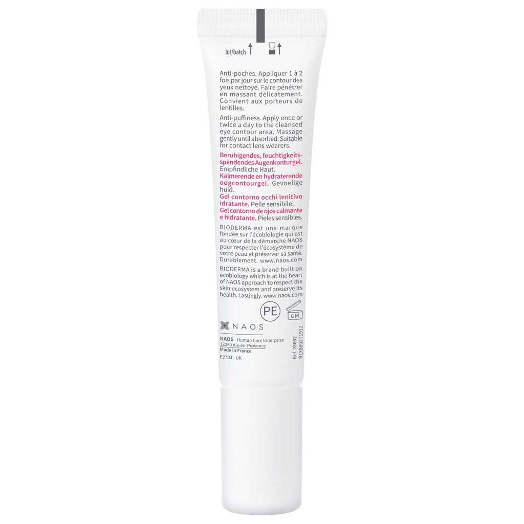 Bioderma Sensibio Eye Contour Gel - Soothing Eye Cream 15ml - Sensitive Skin Formula - Damaged Box
