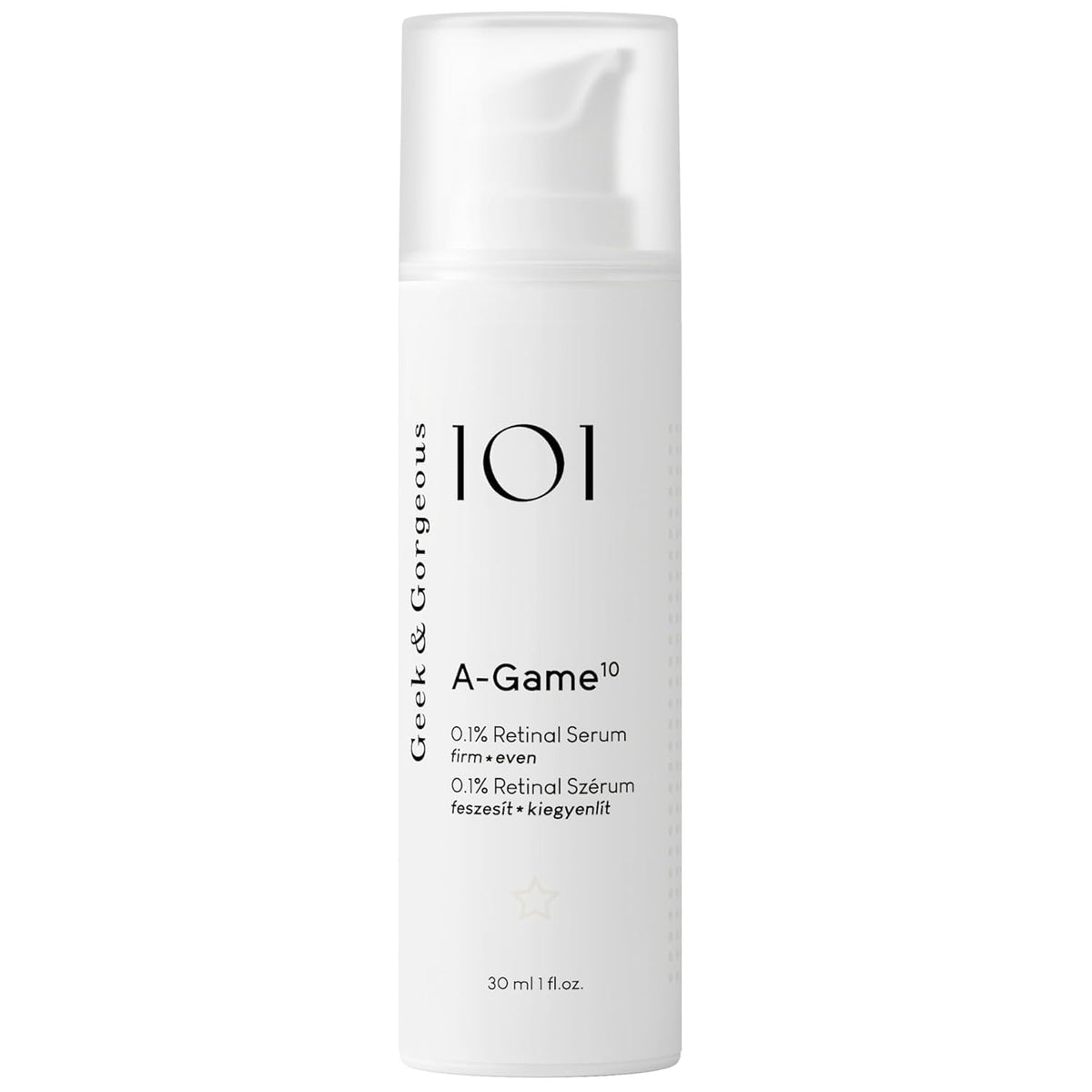 Geek & Gorgeous A-Game 10 0.1% Retinal Serum - Anti-Aging Skincare for Oily & Combination Skin 30ml - New