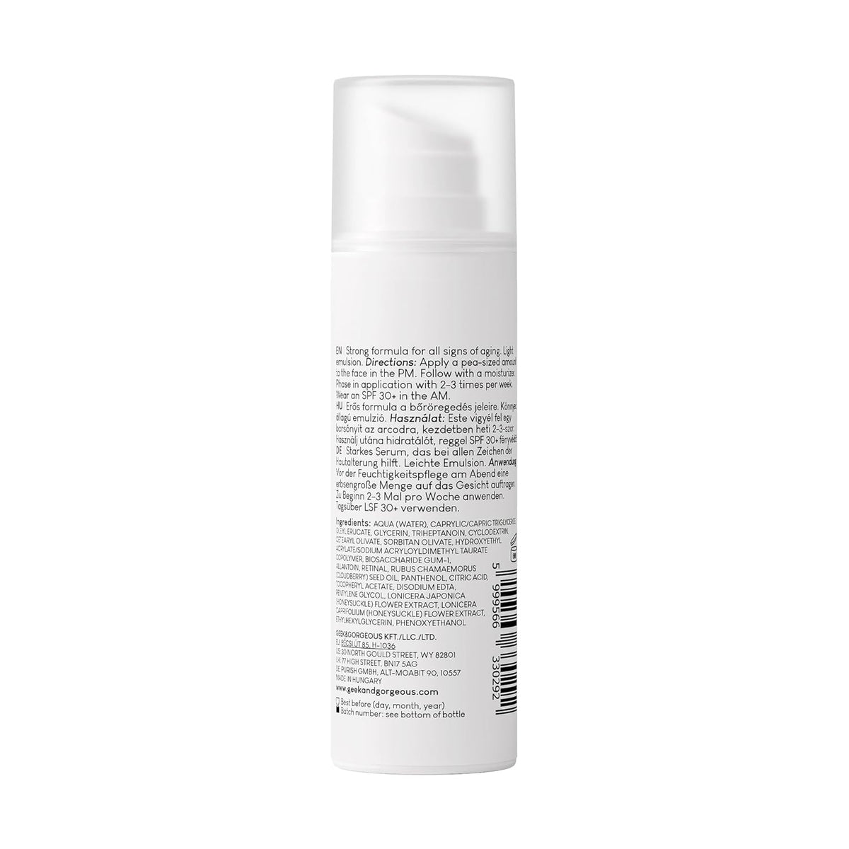 Geek & Gorgeous A-Game 10 0.1% Retinal Serum - Anti-Aging Skincare for Oily & Combination Skin 30ml - New