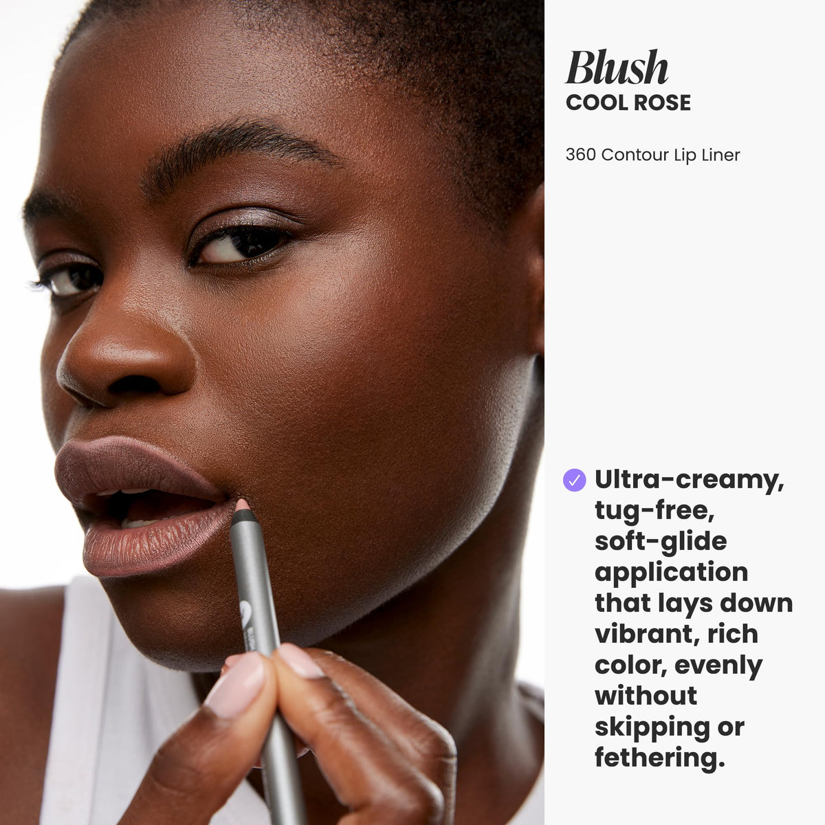 Wonderskin Lip Liner Pencil - 360 Contour Lipliner, Long Lasting, Waterproof, Transfer-Proof Nude Blush - New