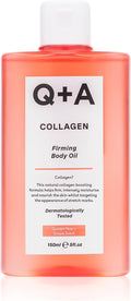 Q+A Collagen Body Oil 150ml - Nourishing Body Moisturiser for Skin Hydration & Firming - New
