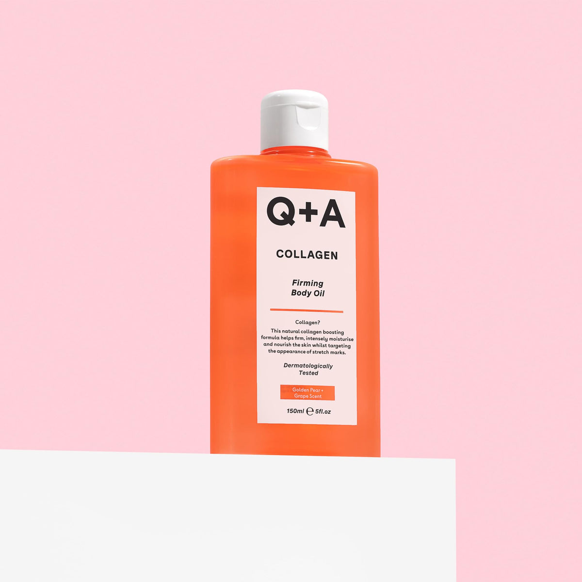 Q+A Collagen Body Oil 150ml - Nourishing Body Moisturiser for Skin Hydration & Firming - New