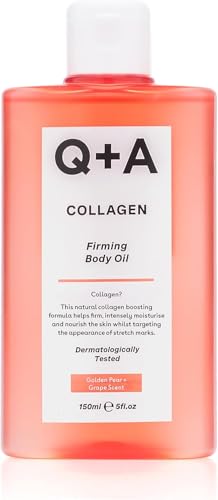 Q+A Collagen Body Oil 150ml - Nourishing Body Moisturiser for Skin Hydration & Firming - New
