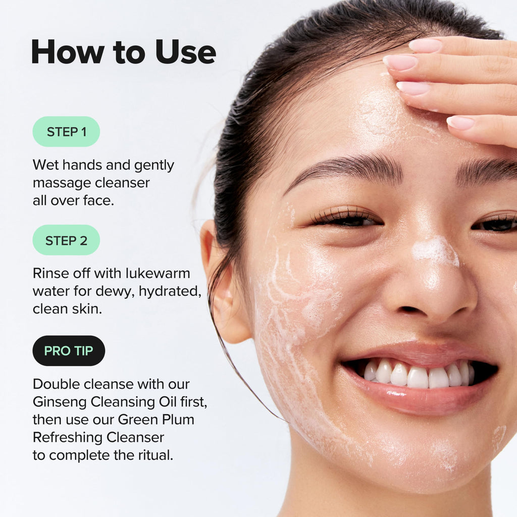 Beauty of Joseon Green Plum Refreshing Cleanser - Mung Bean Extract Daily Korean Skincare Face Wash - 100ml pH-Balanced - Damaged Box