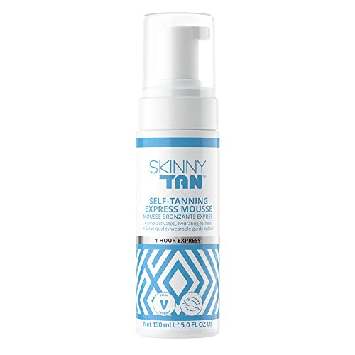 Skinny Tan Express Mousse - 1 Hour Fake Tan - Hydrating Coconut Water - Streak Free Self Tan - Vegan - 150ml - Damaged Box