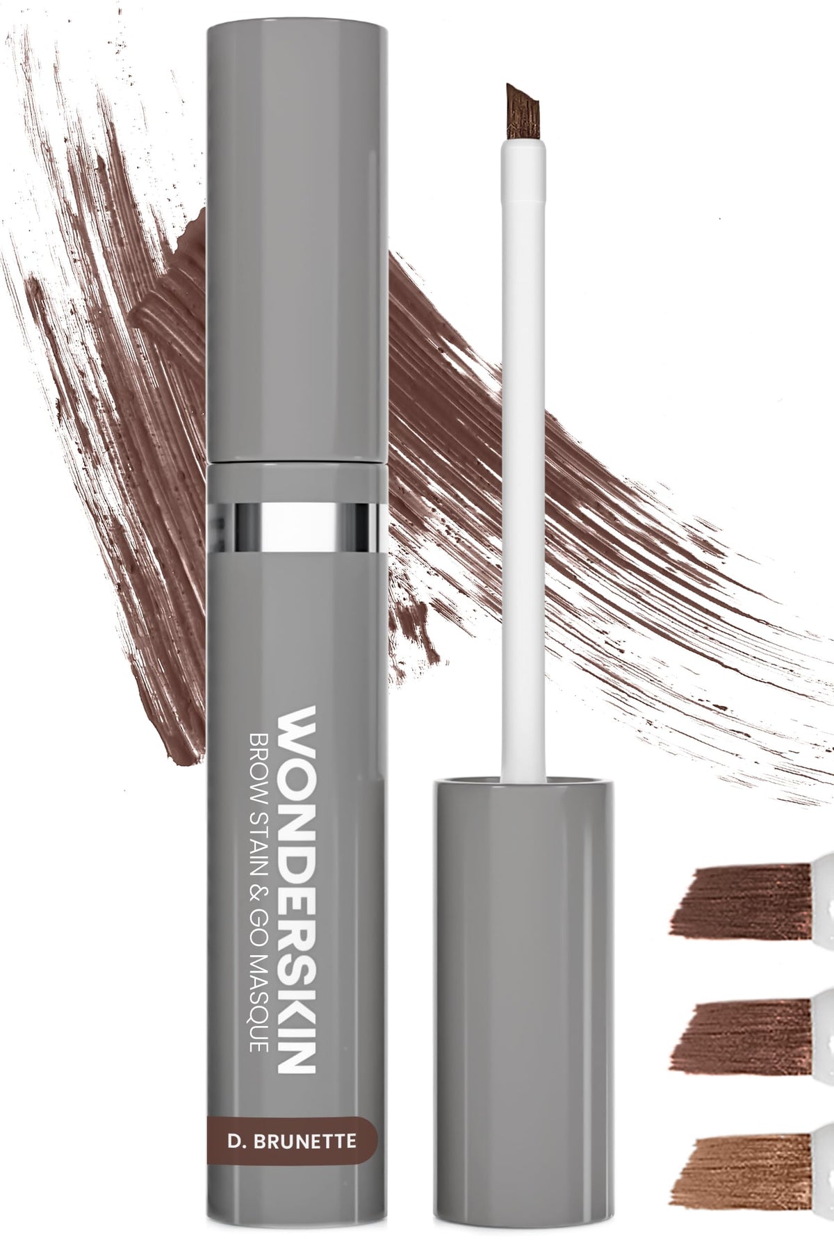 Wonderskin Eyebrow Stain & Go - Long-Lasting Smudge-Proof Brow Tint - Dark Brunette - Damaged Box