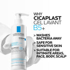 La Roche-Posay Cicaplast B5 Gentle Soothing Wash 200ml - Face & Body Cleanser for Sensitive Skin - New