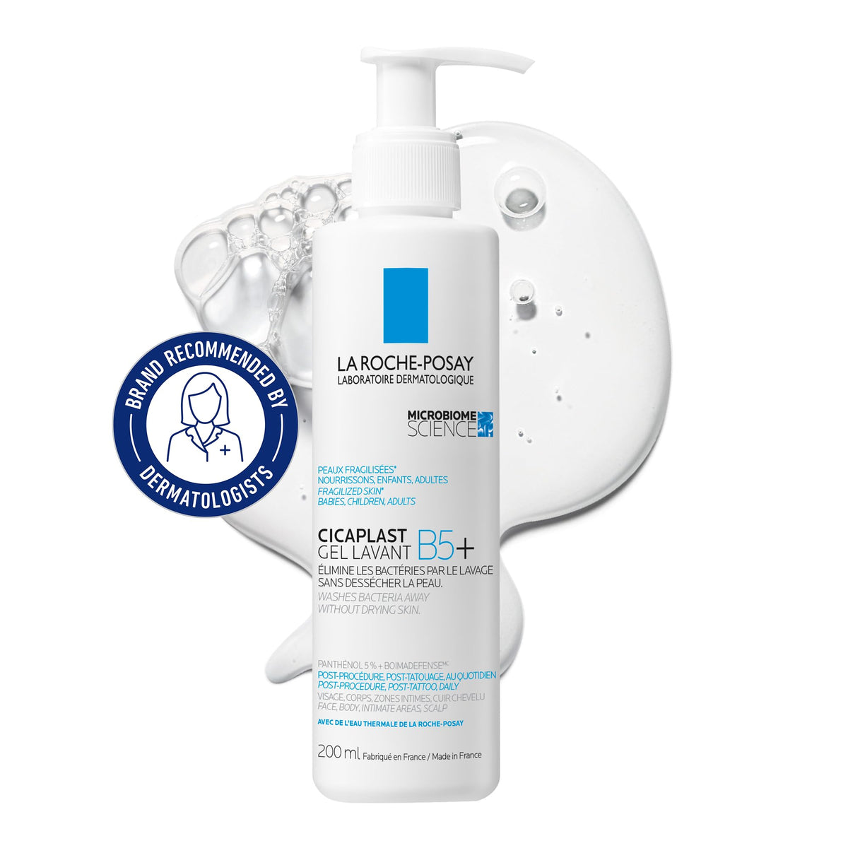 La Roche-Posay Cicaplast B5 Gentle Soothing Wash 200ml - Face & Body Cleanser for Sensitive Skin - New