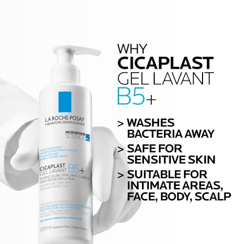 La Roche-Posay Cicaplast B5 Gentle Soothing Wash 200ml - Face & Body Cleanser for Sensitive Skin - New