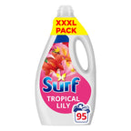 Surf Tropical Lily Laundry Washing Liquid Detergent - 95 Washes, 2.565L - with Natural Essential Oils, Long-Lasting Fragrance - New