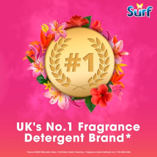 Surf Tropical Lily Laundry Washing Liquid Detergent - 95 Washes, 2.565L - with Natural Essential Oils, Long-Lasting Fragrance - New