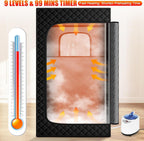 Portable Steam Sauna for Home - Personal Relaxation Spa Tent with Steamer, Remote, Folding Chair, 9 Levels - Black - Like New