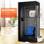 Portable Steam Sauna for Home - Personal Relaxation Spa Tent with Steamer, Remote, Folding Chair, 9 Levels - Black - Like New