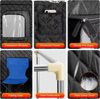 Portable Steam Sauna for Home - Personal Relaxation Spa Tent with Steamer, Remote, Folding Chair, 9 Levels - Black - Like New
