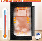 Portable Steam Sauna for Home - Personal Relaxation Spa Tent with Steamer, Remote, Folding Chair, 9 Levels - Black - Like New