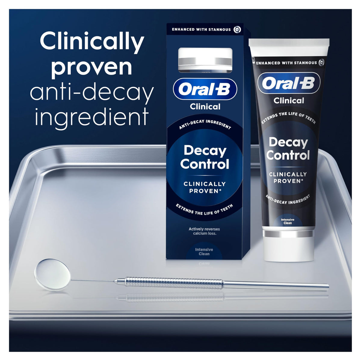 Oral-B Clinical Decay Control Intensive Clean Toothpaste 75ml - Cavity Protection Fresh Breath - Damaged Box - BBE 12/2027