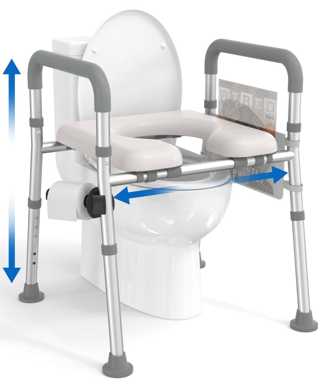 HOMLAND Raised Toilet Seat Riser with Handles - Elderly Disabled Aid - Bathroom Mobility Support - Very Good