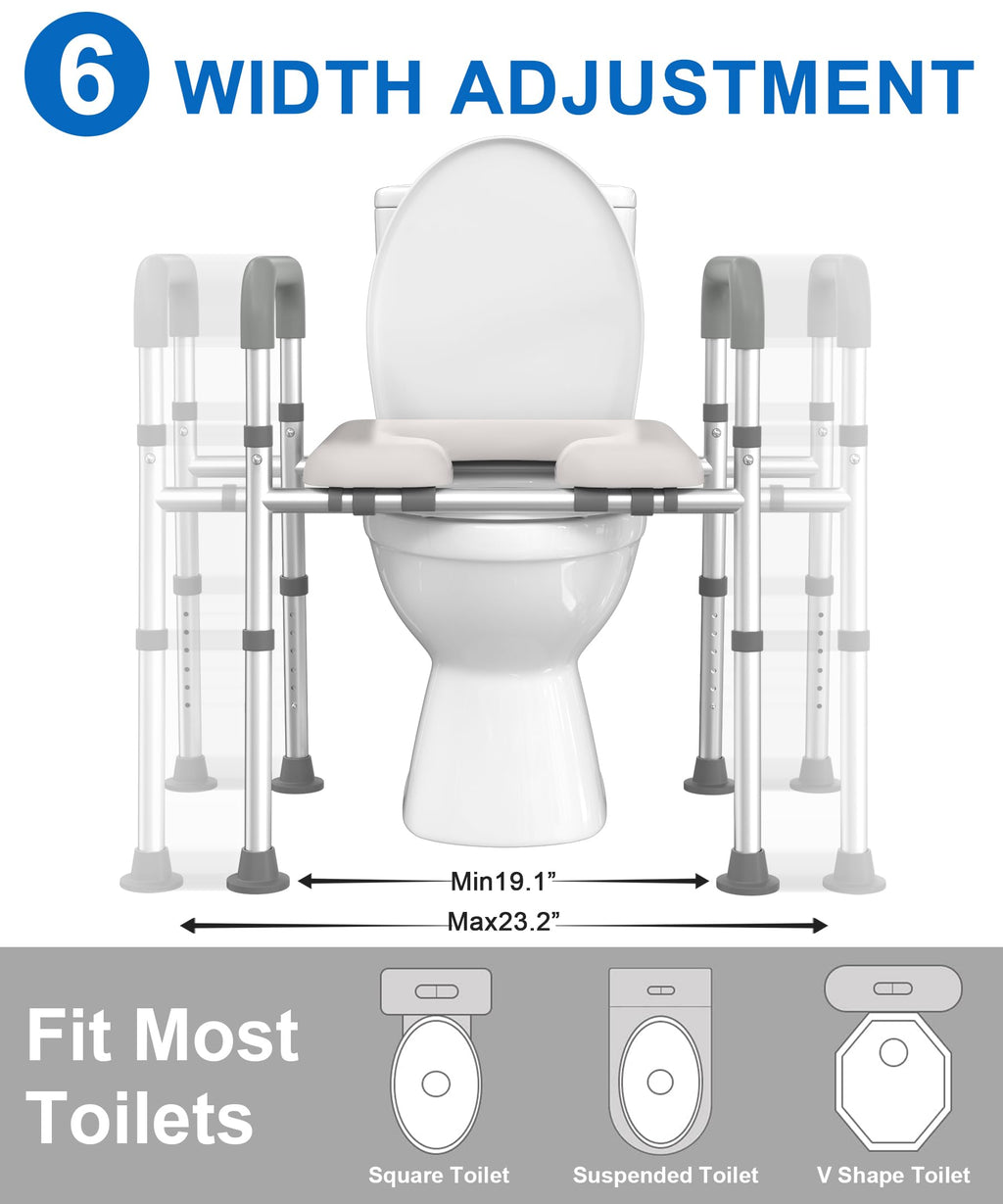 HOMLAND Raised Toilet Seat Riser with Handles - Elderly Disabled Aid - Bathroom Mobility Support - Very Good