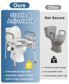 HOMLAND Raised Toilet Seat Riser with Handles - Elderly Disabled Aid - Bathroom Mobility Support - Very Good
