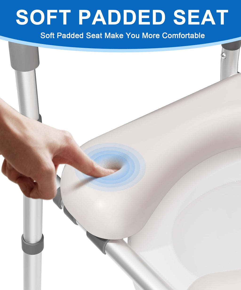 HOMLAND Raised Toilet Seat Riser with Handles - Elderly Disabled Aid - Bathroom Mobility Support - Very Good