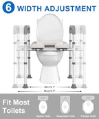 HOMLAND Raised Toilet Seat Riser with Handles - Elderly Disabled Aid - Bathroom Mobility Support - Very Good