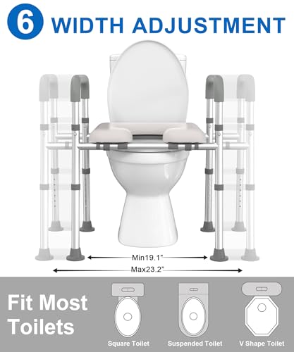 HOMLAND Raised Toilet Seat Riser with Handles - Elderly Disabled Aid - Bathroom Mobility Support - Very Good