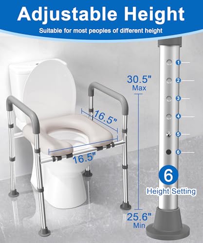 HOMLAND Raised Toilet Seat Riser with Handles - Elderly Disabled Aid - Bathroom Mobility Support - Very Good
