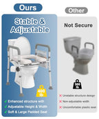 HOMLAND Raised Toilet Seat Riser with Handles - Elderly Disabled Aid - Bathroom Mobility Support - Very Good