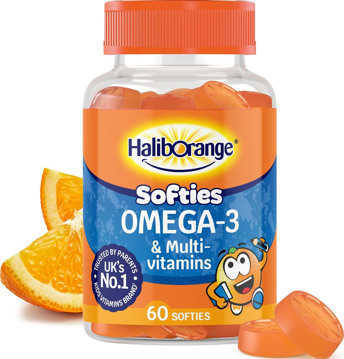 Haliborange Omega 3 Kids Softies - Orange Flavour Chewable Gummies - 60 Pack - New - BBE 12/2026