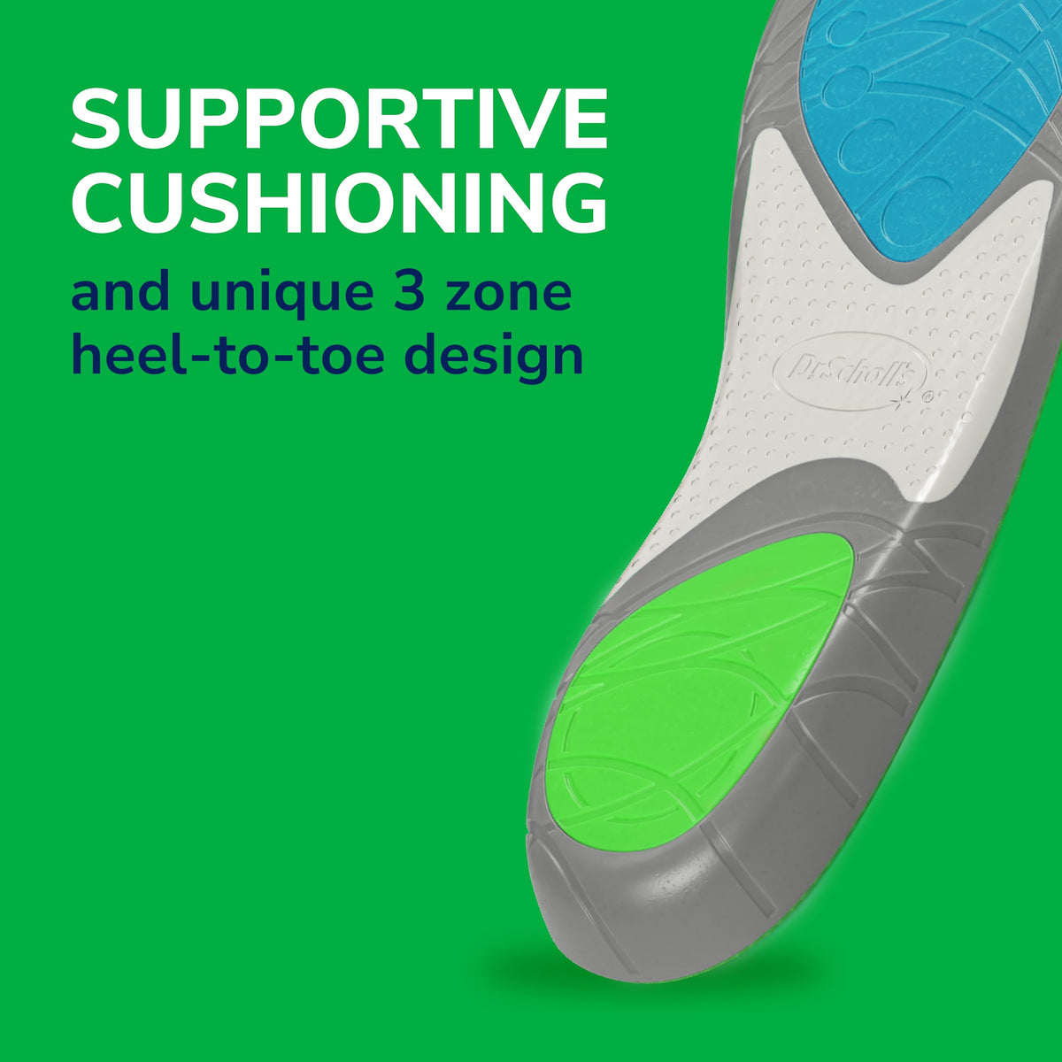 Dr. Scholl's Run Shock Absorbing Insoles - Arch Support for Running, Jogging - UK Shoe Size 7-13 - Knee Pain, Shin Splints, Plantar - Damaged Box