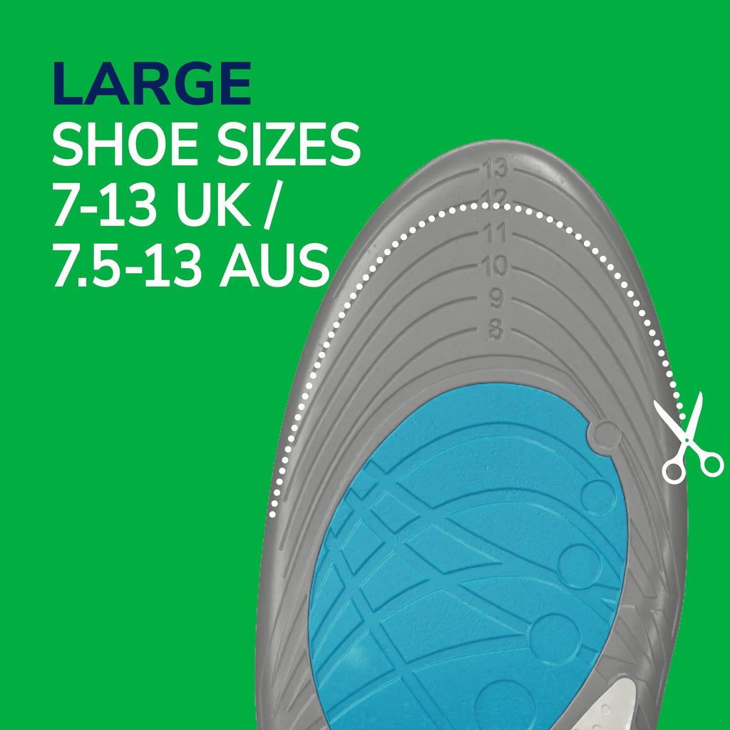 Dr. Scholl's Run Shock Absorbing Insoles - Arch Support for Running, Jogging - UK Shoe Size 7-13 - Knee Pain, Shin Splints, Plantar - Damaged Box