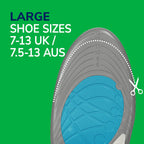 Dr. Scholl's Run Shock Absorbing Insoles - Arch Support for Running, Jogging - UK Shoe Size 7-13 - Knee Pain, Shin Splints, Plantar - Damaged Box